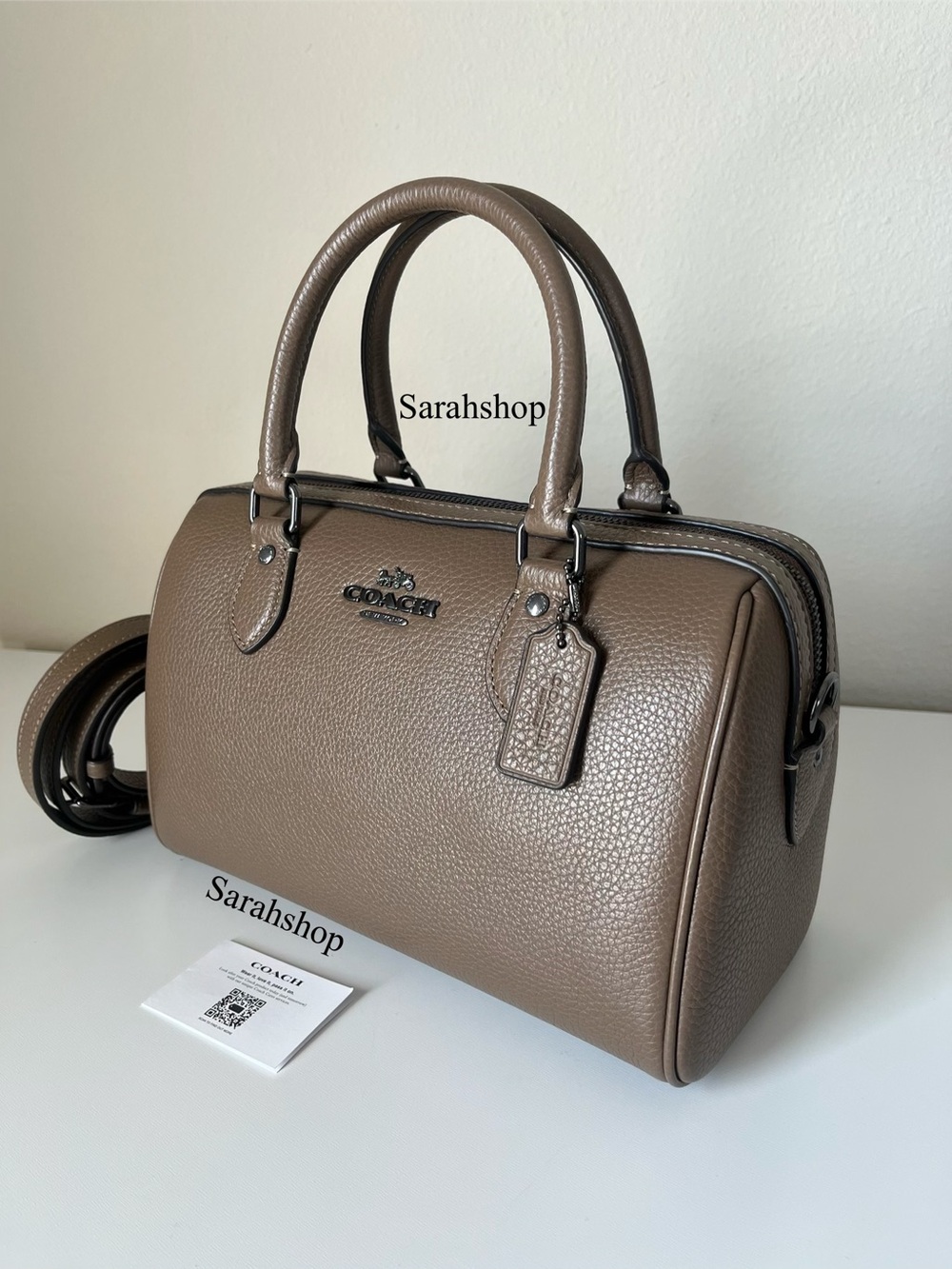 Coach Taupe Pebbled Leather Satchel